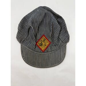 Vintage Chicago & Illinois Midland Railroad Hickory Stripe Engineer Cap Hat